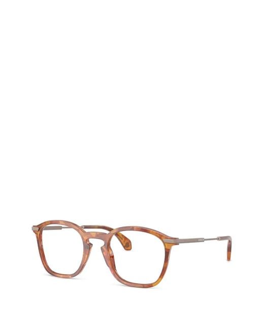 Moncler Brown Tortoiseshell-Effect Round-Frame Glasses