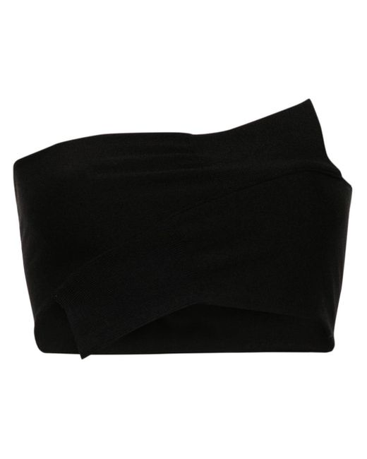 MM6 by Maison Martin Margiela Black Wrapped-sleeves Jersey Bandeau Top