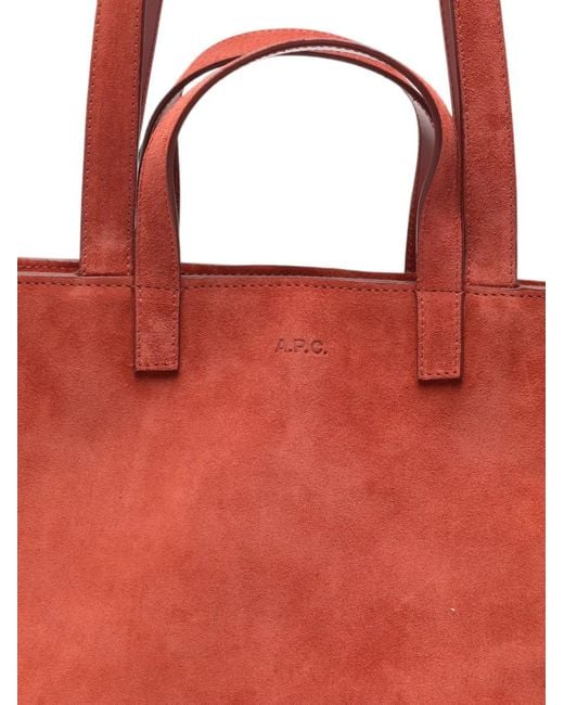 A.P.C. Red Suede Tote Bag