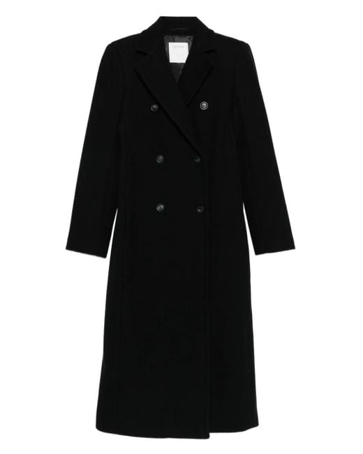 Sportmax Double-breasted Wool Coat Black