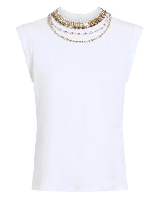 Camiseta con apliques Cinq À Sept de color White