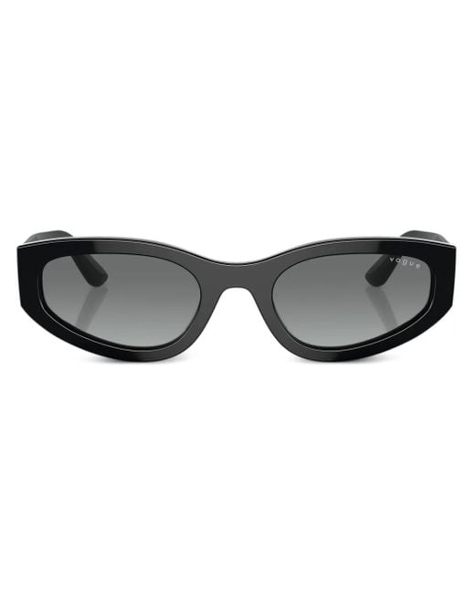 Vogue Eyewear Black Oval-Frame Sunglasses