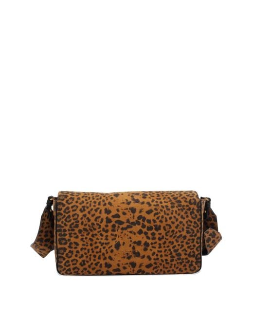Pinko Brown Leopard-Print Tote Bag