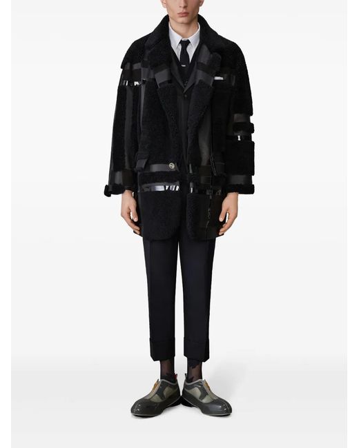 Thom Browne Black Shearling Jacket for men