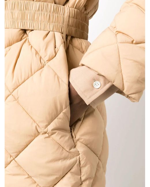 Twinset Natural Diamond-Quilted Coat
