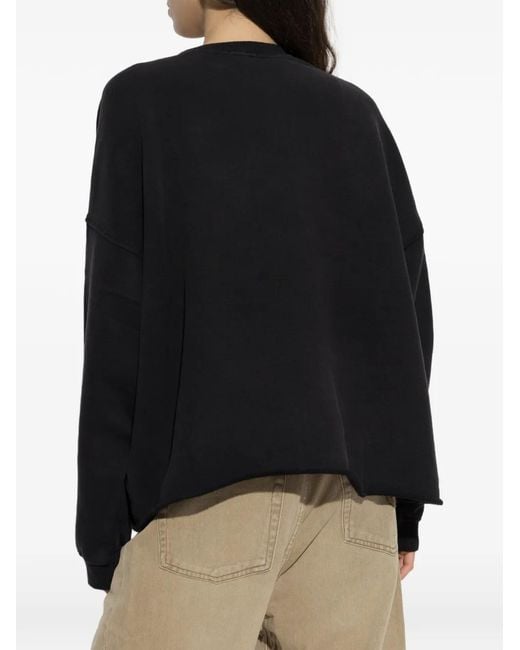 R13 Black Logo-Detailed Pouch-Pocket Sweatshirt