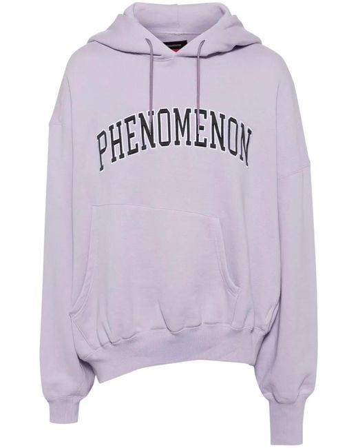 Fumito Ganryu Purple X Phenomenon Asymmetric Cotton Hoodie for men