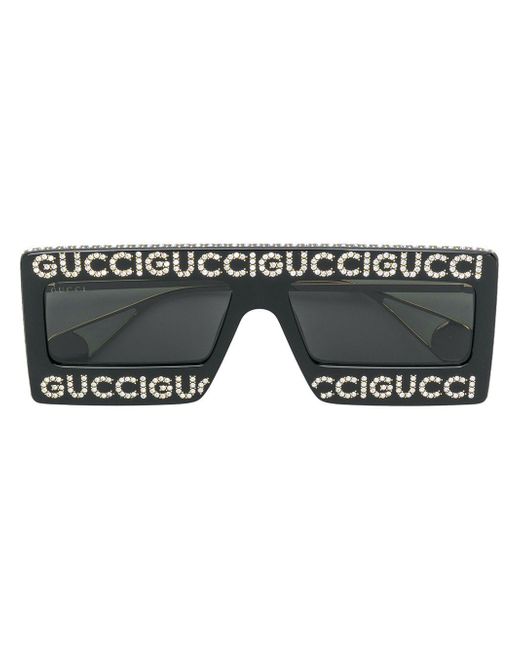 Mask-frame sunglasses Gucci en coloris Black