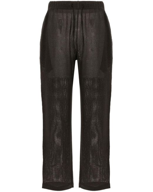 GIMAGUAS Gray Diablo Open-knit Straight Trousers for men