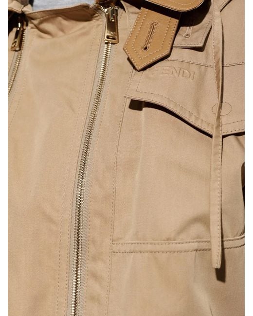 Fendi Natural Logo-Detail Jacket