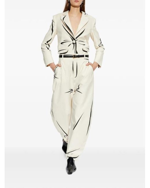 Moschino White Printed Cotton Cloth Jacket