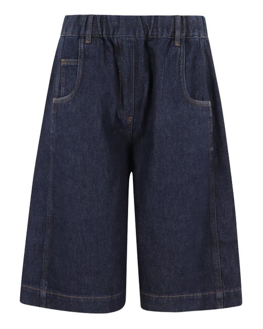 Tela Blue Cotton Bermudas