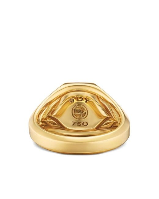 David Yurman Blue 18K Streamline Pietersite Signet Ring for men