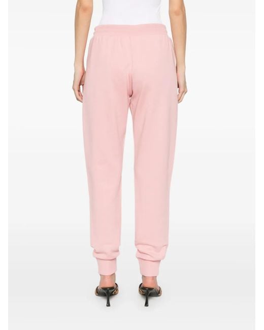 Versace Jeans Couture Pink Logo-Embroidered Track Pants