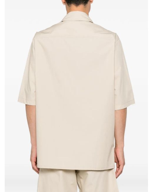 Rhun White Short-Sleeve Flap-Pocket Shirt for men