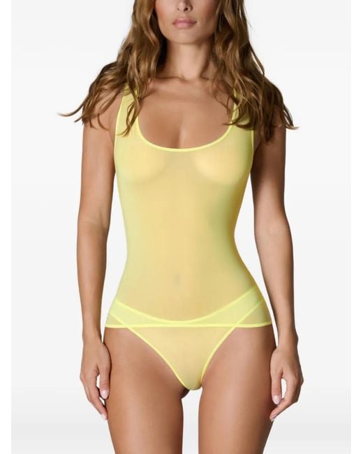 Maison Close Yellow Double Sens Logo-Print Briefs