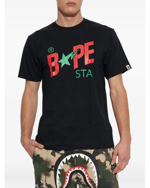 A Bathing Ape Black Bape Sta T-Shirt for men