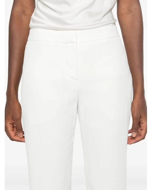 McQueen White Crepe Cigarette Trousers