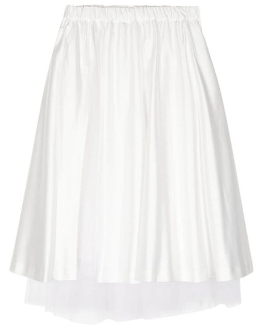 Noir Kei Ninomiya White Layered Satin Skirt