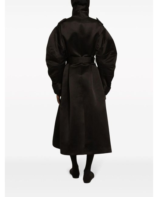Dolce & Gabbana Black Belted Trench Coat