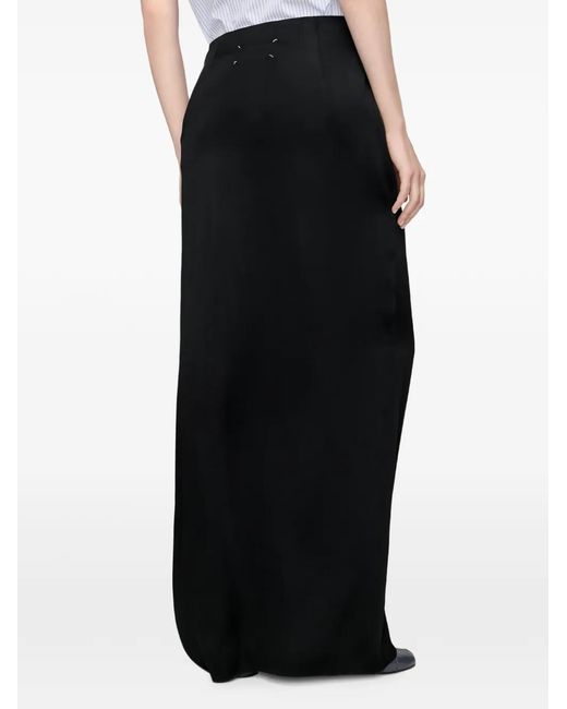 Maison Margiela Black Draped Maxi Skirt
