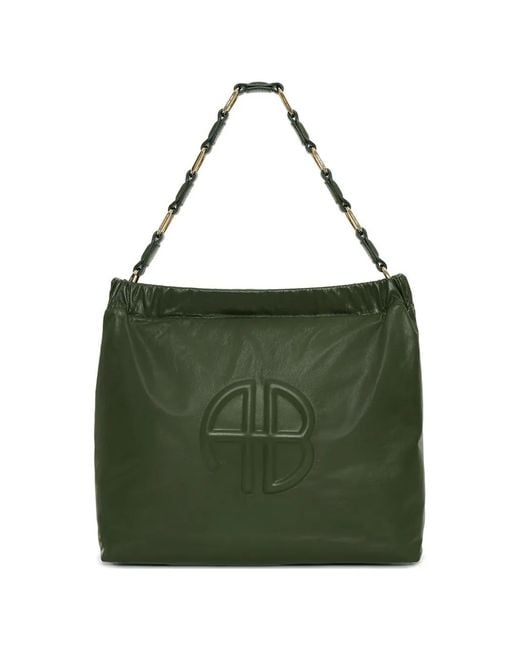 Anine Bing Green Kate Embossed Chain Shoulder Bag
