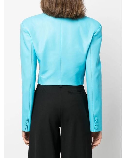 GIUSEPPE DI MORABITO Blue Single-Breasted Cropped Blazer