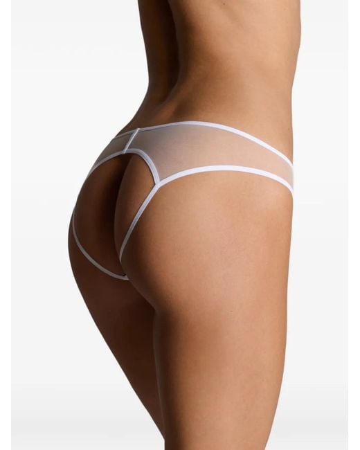Maison Close White Panorama Mesh Briefs