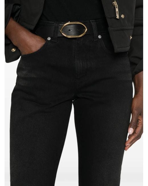 Victoria Beckham Black Logo-Patch Jeans