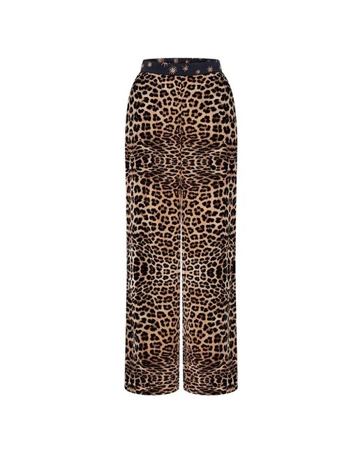 Camilla Natural Animal-Pattern Trousers