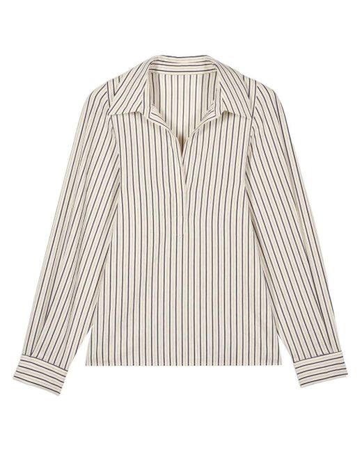 Ba&sh Natural Felicia Striped Cotton-blend Shirt