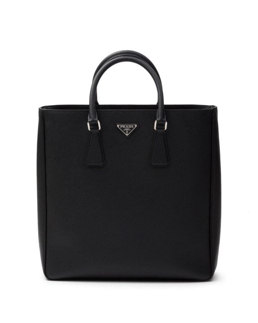 Prada Black Triangle-logo Tote Bag for men