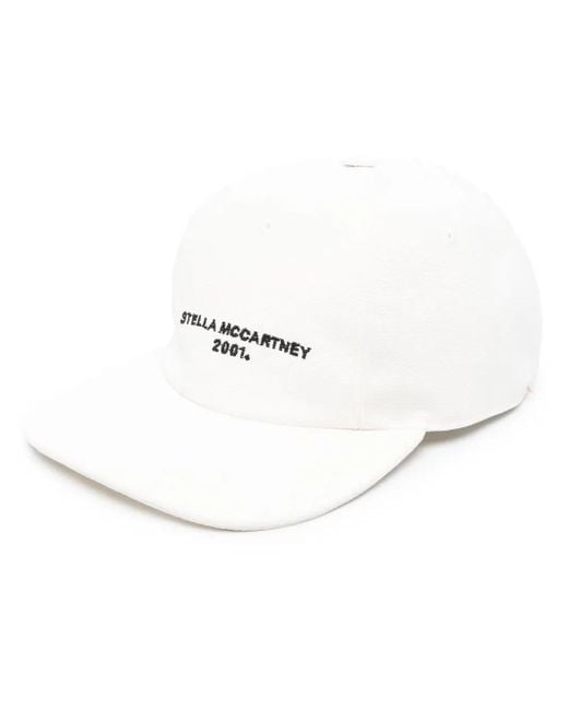 Stella McCartney White Logo Embroidered Baseball Cap