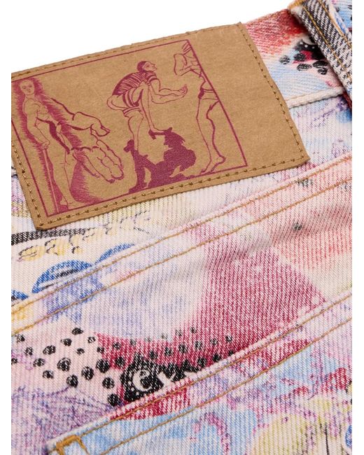 Martine Rose Pink Printed Five-Pocket Jeans