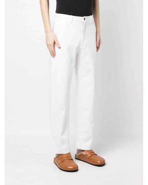 Bode White Tailored Straight Trousers