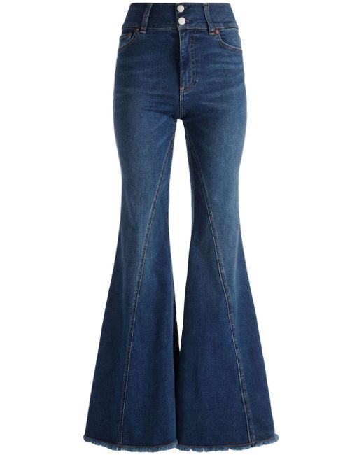 Alice + Olivia Blue Beautiful Seamed Flared Jeans