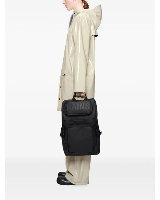 Rains Black Cargo Adjustable-Strap Backpack