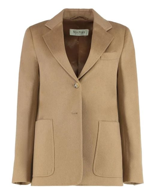 Max Mara Natural Button Single-Breasted Blazer