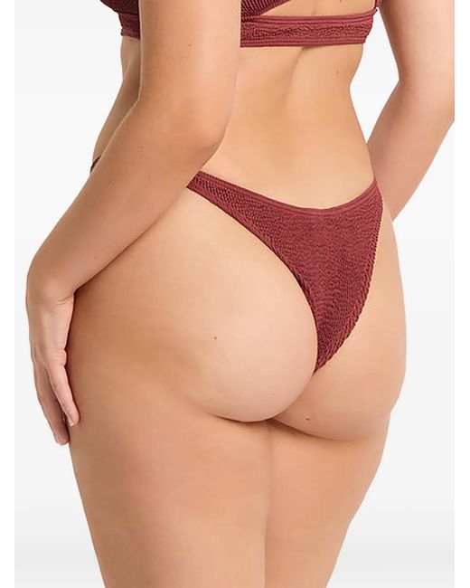 Bondeye Red Sinner Smocked Bikini Bottom
