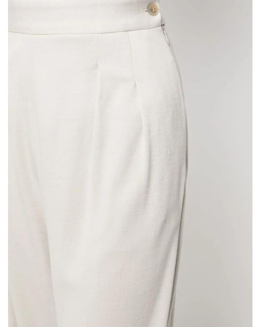 Fabiana Filippi White Wide Leg Wool Trousers