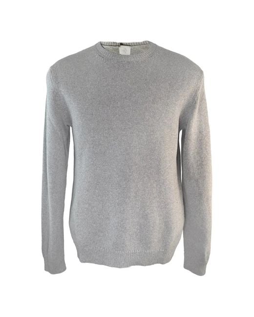 Eleventy Gray Fine-Gauge Crew-Neck Sweater for men