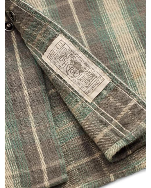 RRL Green Plaid-Check Cotton Shirt for men