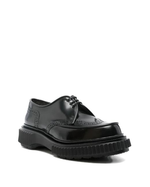 Adieu Black Leather Oxford Shoes for men