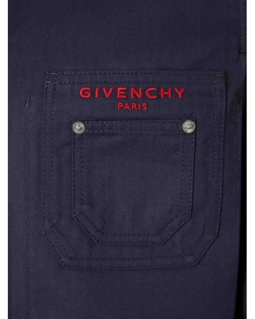 Givenchy Geknöpfte Couture Seam Hemdjacke in Blue für Herren