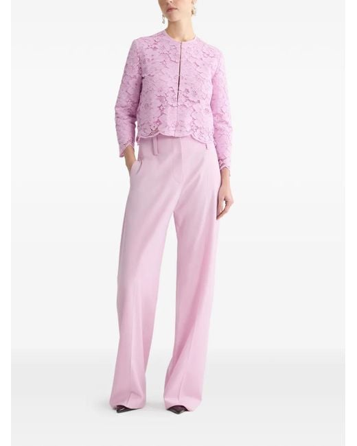Patou Pink Lace Collarless Jacket