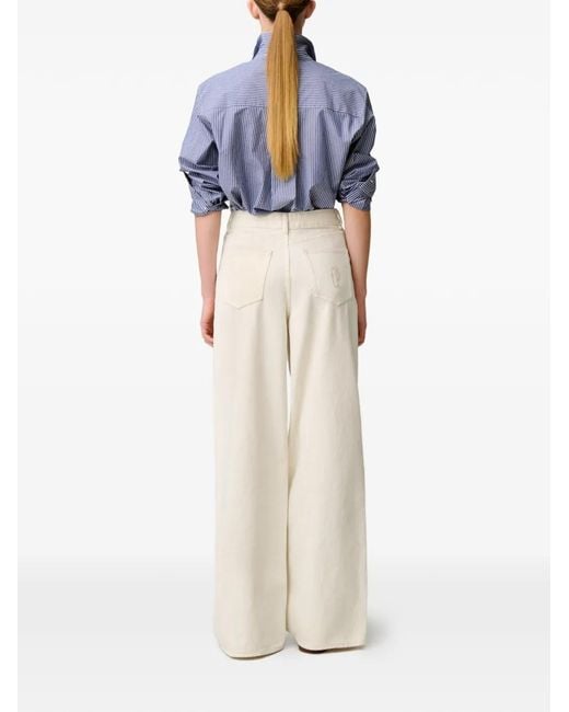 Claudie Pierlot White Cp Embroidered Denim Jeans