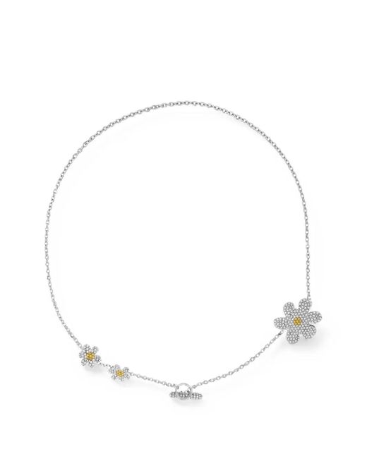 Marni White Daisy Crystal-Embellished Flower Necklace