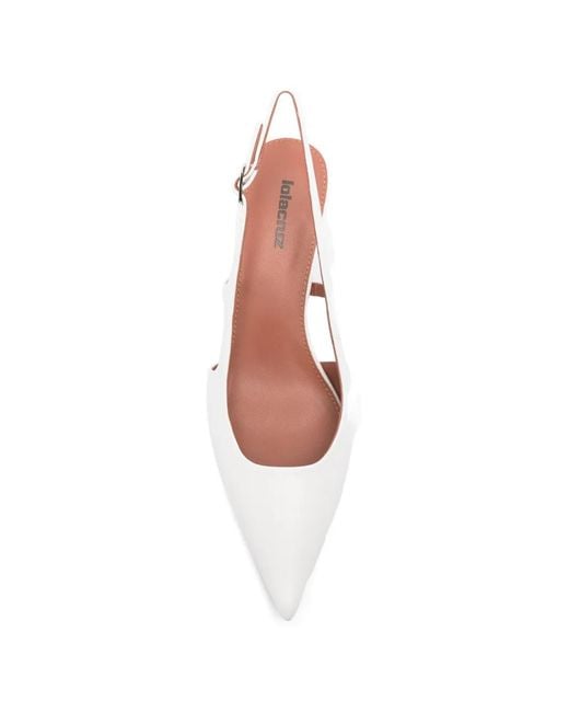 Lola Cruz White Carmen Cut-Out Slingback Pumps