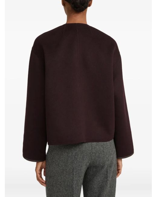 Yves Salomon Brown V-Neck Blouse