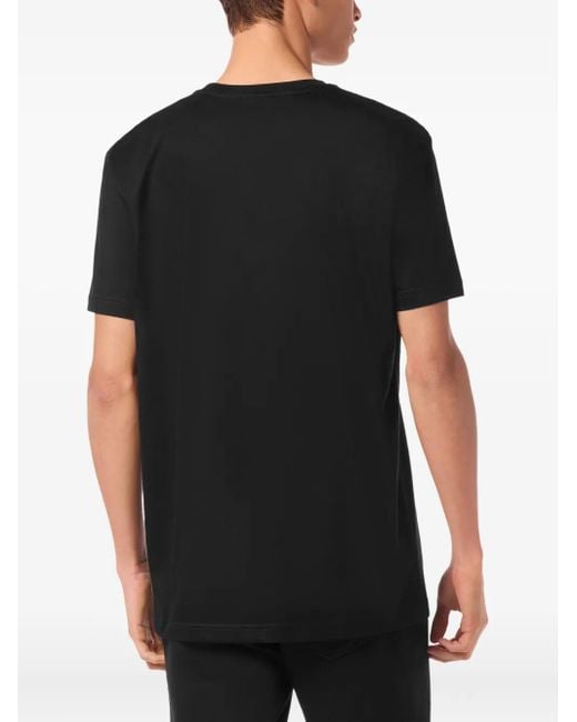 Billionaire Black Crest Round-Neck T-Shirt for men